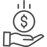 hand with dollar sign above it