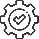 checkmark inside a gear