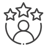 user icon with three stars above